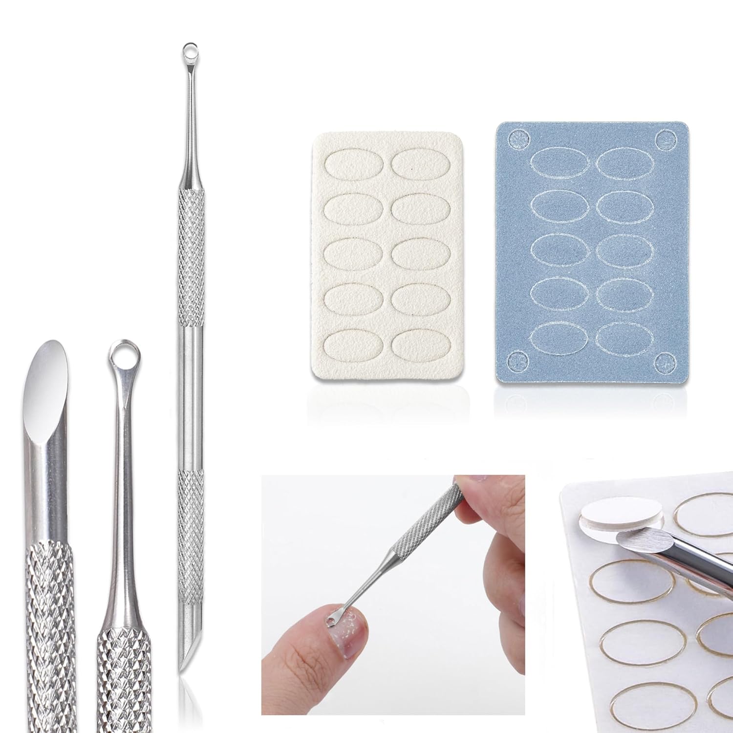 Contour Palette Stick - Neue Nagel doppelseitige Verwendung Edelstahl Kreis