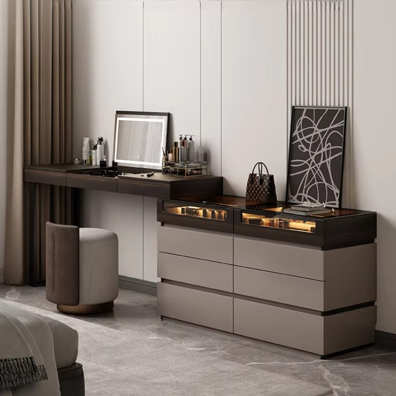 Beauty Makeup Vanity Set - Luxuriöser Schminktisch-Organizer für Damen, modernes Aufbewahrungsschrank-Set